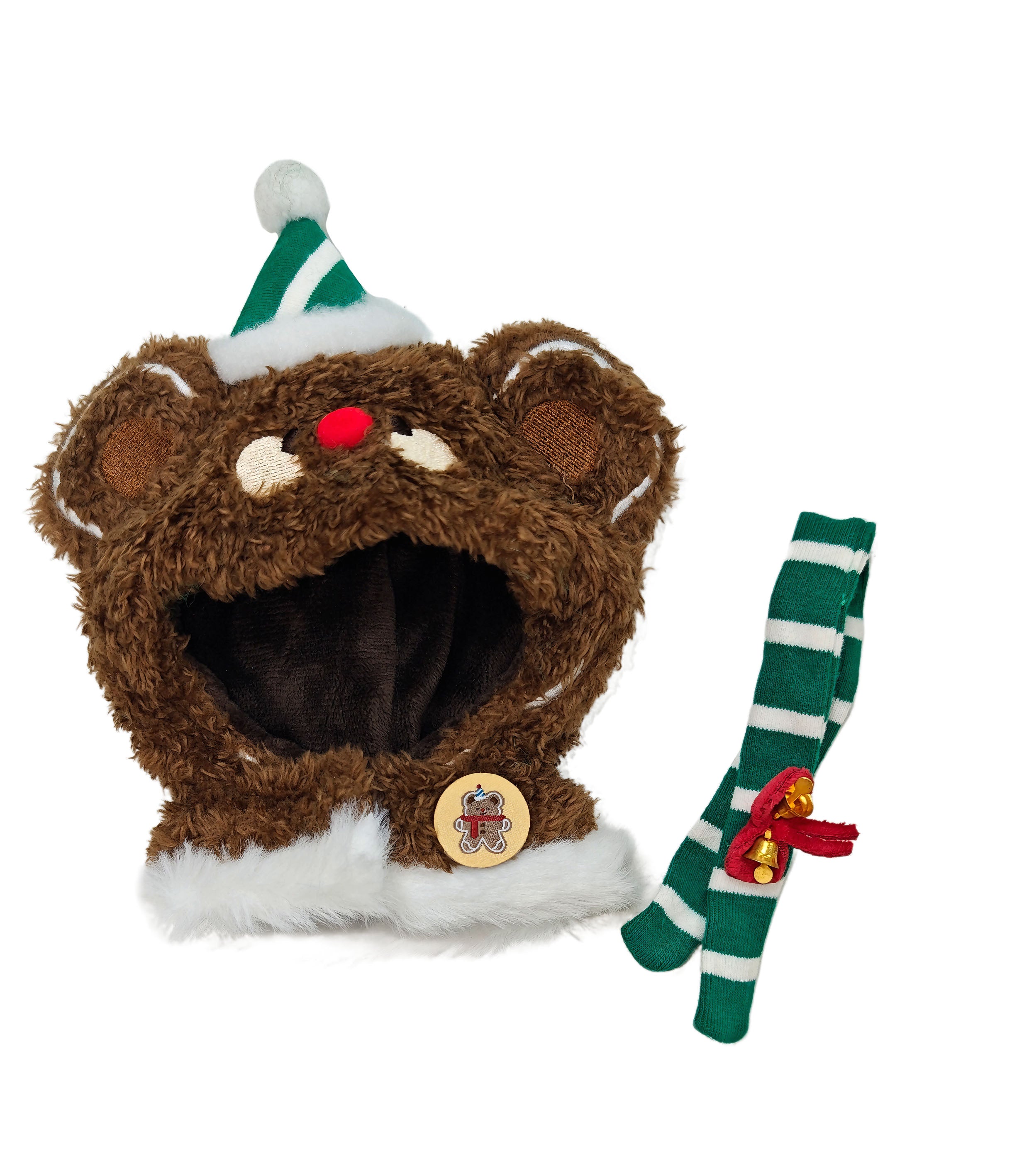 Doll Clothes |Christmas Gingerbread Bear Balaclava Set - Festive & Fun |  Doll's Bear Hood