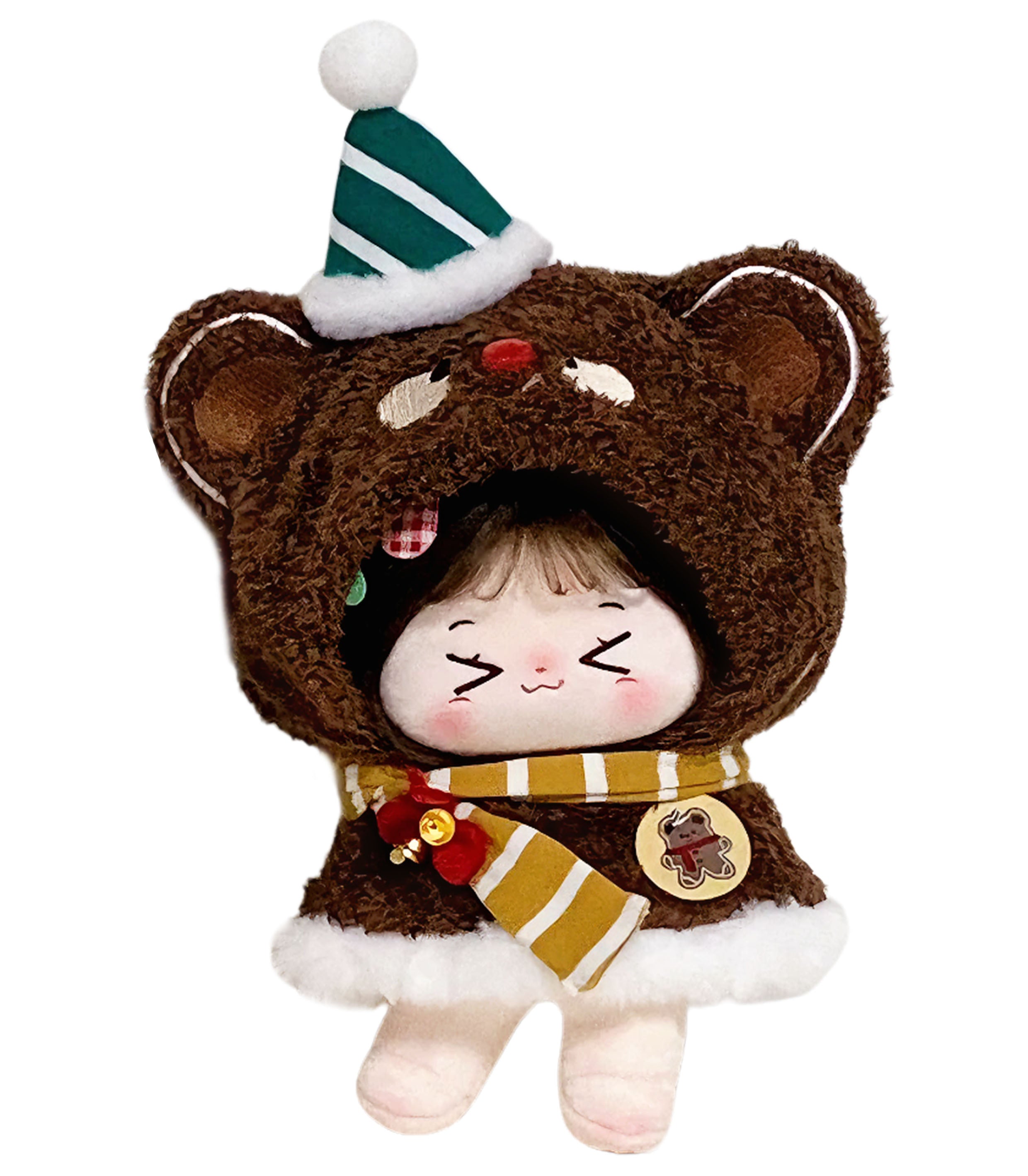 Doll Clothes |Christmas Gingerbread Bear Balaclava Set - Festive & Fun |  Doll's Bear Hood