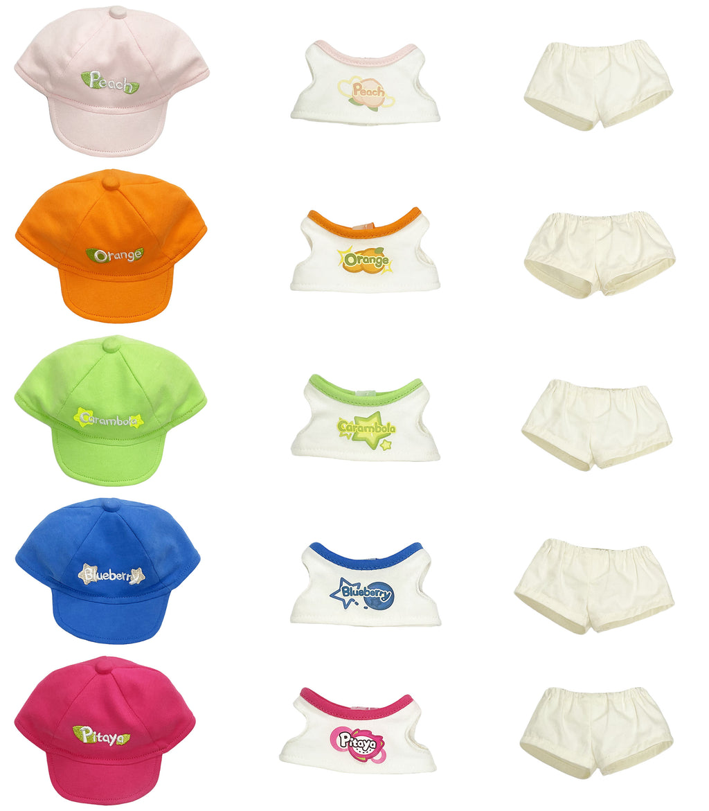 Doll Clothes | Five-color baseball uniform set | Five-color baseball cap | Fruit elements